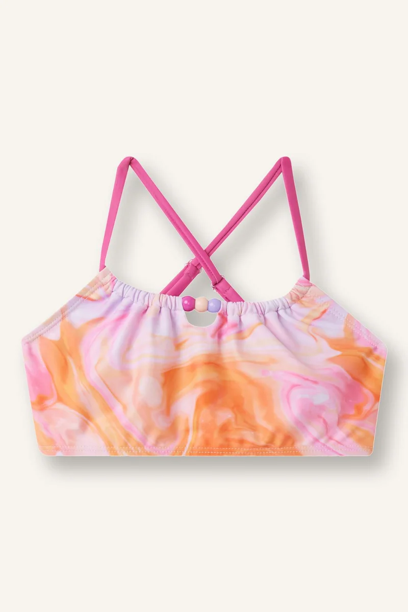 Defacto Girl Batik Patterned 2 Piece Lilac Bikini Set