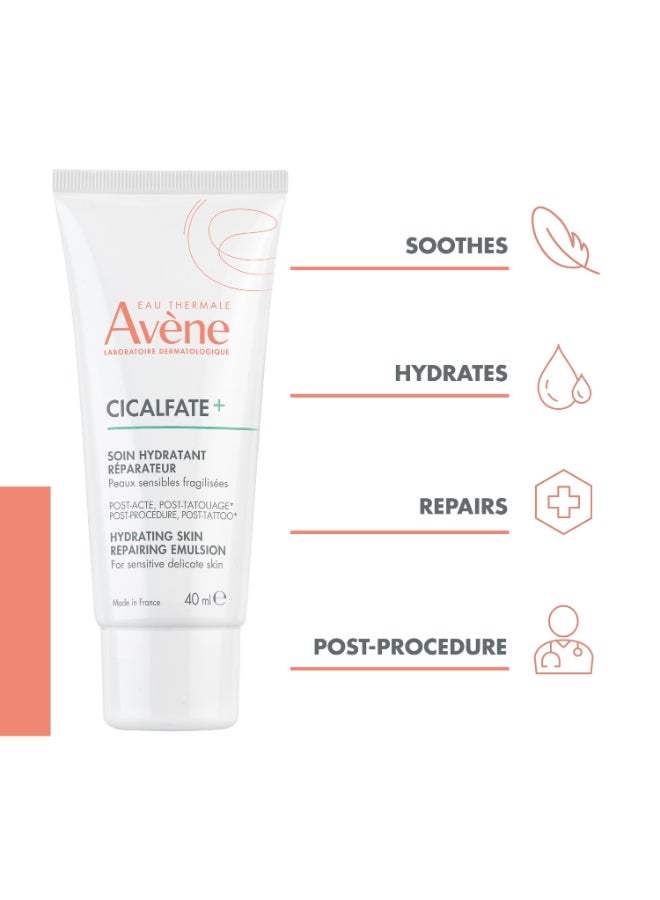 AVENE Cicalfate+ Hydrating Skin Recovery Emulsion for post-procedure & post-tattoo - Helps Restore Skin Barrier - 24hr Hydration - Fragrance free - 40 ml White 40ml - Image 3