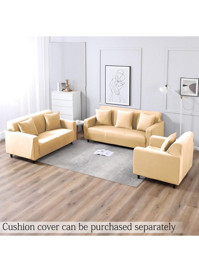 HOKIPO Elastic Stretchable Triple Seater Sofa Cover, Beige (AR-4279-E23) - Image 3