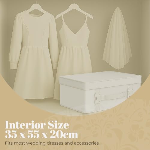 HANGERWORLD Wedding Dress Storage Box Bridal Gown Preservation Kit including 10 sheets of Archival Acid Free Tissue Paper (Medium, White) - Image 3