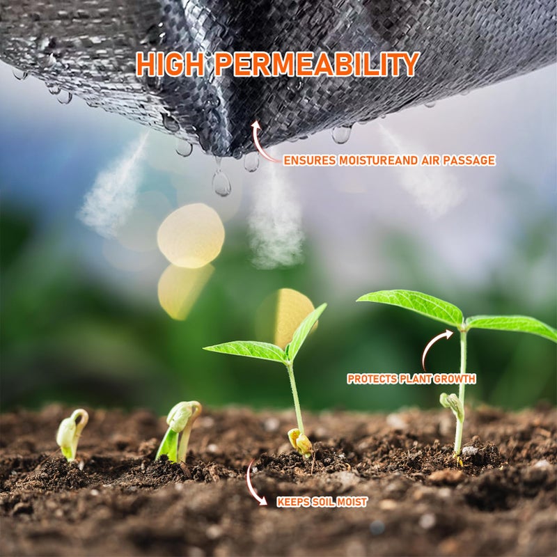 JOYSWAN 3Size Weed Barrier Landscape Fabric Heavy Duty Woven Ground Cover Weed Cloth Geotextile Fabric Driveway Fabric (3x50FT) - Image 4