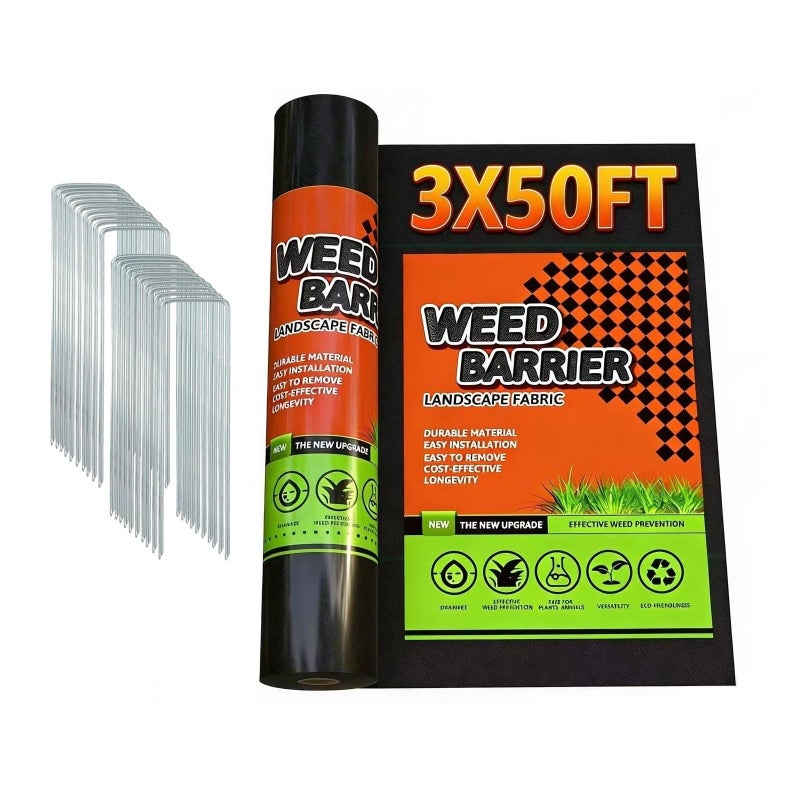 JOYSWAN 3Size Weed Barrier Landscape Fabric Heavy Duty Woven Ground Cover Weed Cloth Geotextile Fabric Driveway Fabric (3x50FT) - Image 1