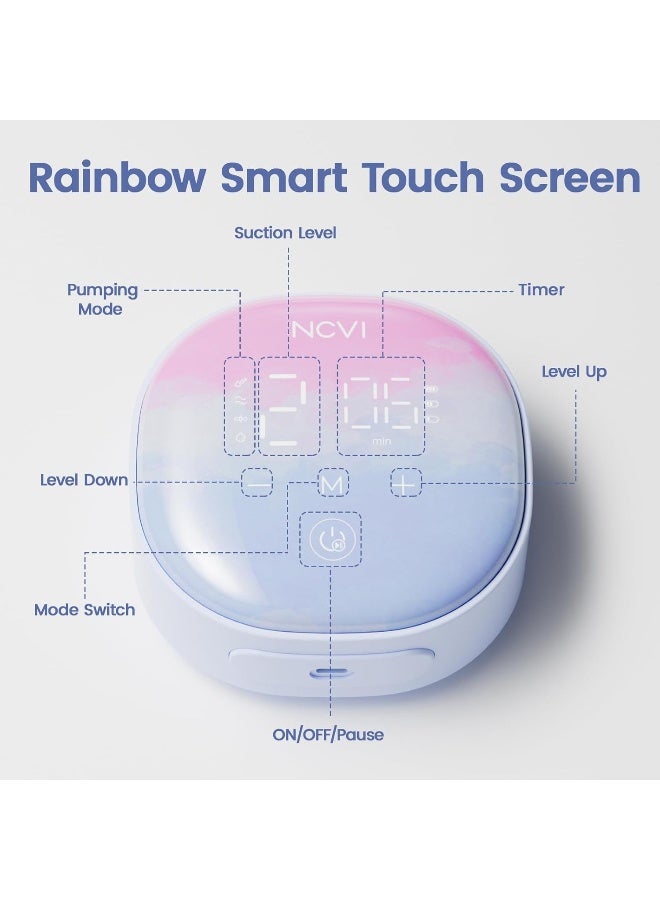NCVI مضخة ثدي كهربائية مزدوجة NCVI، مضخة ثدي كهربائية 8122 مع 4 أوضاع و 9 مستويات، مضخة رضاعة مع فلنجات 21/24 مم، مضخة حليب قابلة لإعادة الشحن وصامتة للغاية للاستخدام في المنزل والسفر، شاشة تعمل باللمس LED - Image 5