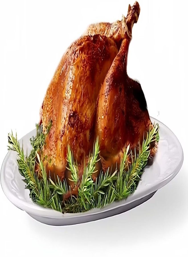 HSHQING 17" Ceramic Turkey Platter with Turkey Forks & Lifter Set - Large Fall Harvest Serving Tray for Large Meats & Holiday - Image 5