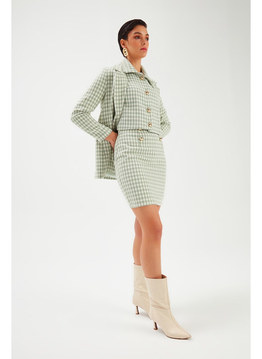 Houndstooth Patterned Mini Skirt - Almond Green - pzsku/Z359E814282A9FDF88C4EZ/45/_/1736324127/02c30448-276f-494a-ade7-fa0e6df44da7