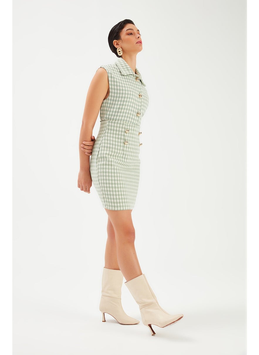 Houndstooth Patterned Mini Skirt - Almond Green - pzsku/Z359E814282A9FDF88C4EZ/45/_/1736324285/be44b21f-106f-49ef-aed0-cfba9bc5a937