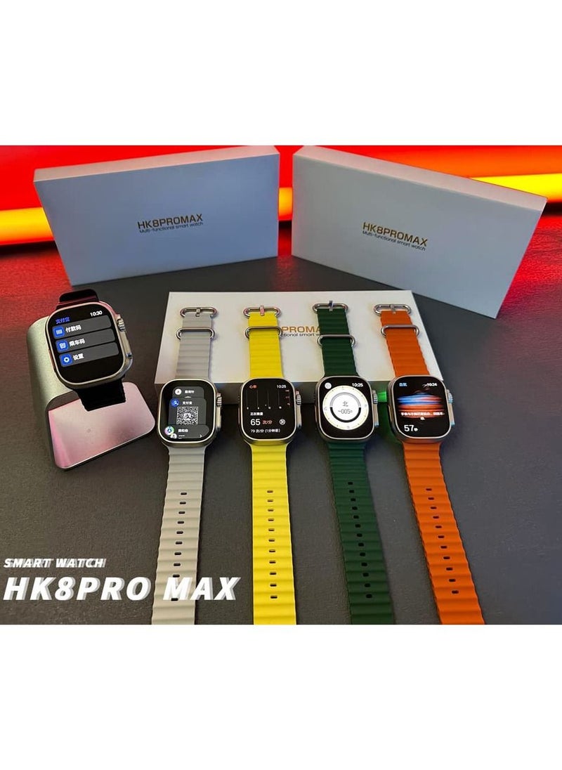 ويرفيت برو - ساعة ذكية HK8 PRO MAX شاشة AMOLED 2.12 بوصة 485 * 520 بكسل - بلوتوث V5.2 (أسود) - Image 1