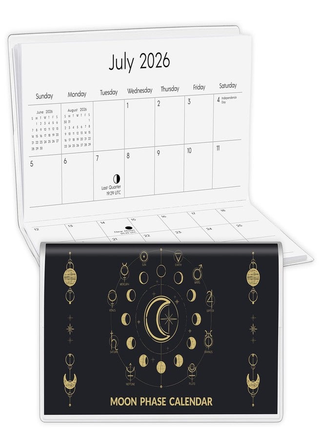 Zuozee Pocket Calendar 2026-2027, Small Pocket Planner 2026 for Purse, Monthly Planner with Pvc Cover, Small Size (3.5" x 6"), From January 2026 - December 2027 - Moon Phase - Image 1