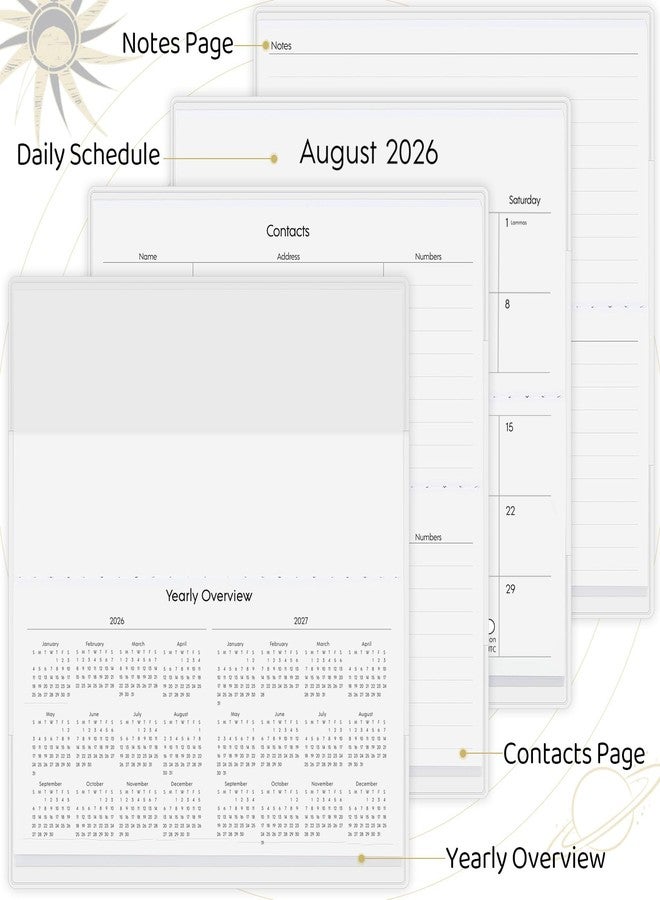 Zuozee Pocket Calendar 2026-2027, Small Pocket Planner 2026 for Purse, Monthly Planner with Pvc Cover, Small Size (3.5" x 6"), From January 2026 - December 2027 - Moon Phase - Image 5