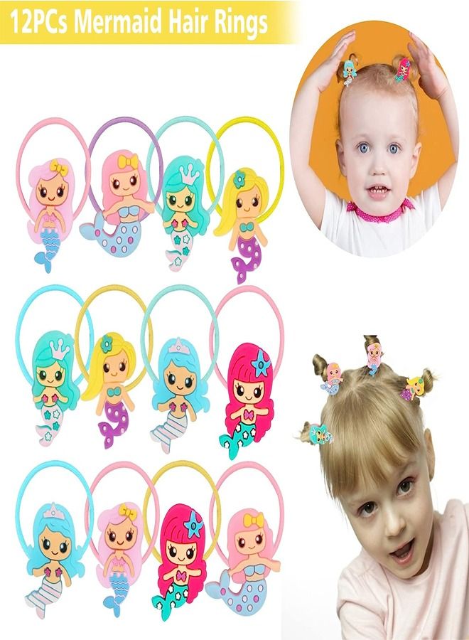 fashionhome Mermaid Party Favors Pack Mermaid Slap Bracelets Rings Keychain Mermaid Hair Rings Temporary Tattoos Stickers Party Pack for Kids Birthday Party Supplies  - Image 3