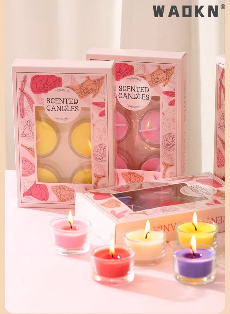 دبليو أيه أو كي أن 6 مجموعة شموع معطرة برائحة الشاي المستديرة ، هدية شمعة معطرة إبداعية ، شموع زجاجية مستديرة رومانسية ، شموع متعددة الألوان طويلة الاحتراق ، اقتراح حزمة الهدايا شموع معطرة لحفلات الزفاف ، احتفالات الذكرى السنوية ، أعياد الميلاد ، ديكور المنزل ، سبا - Image 3