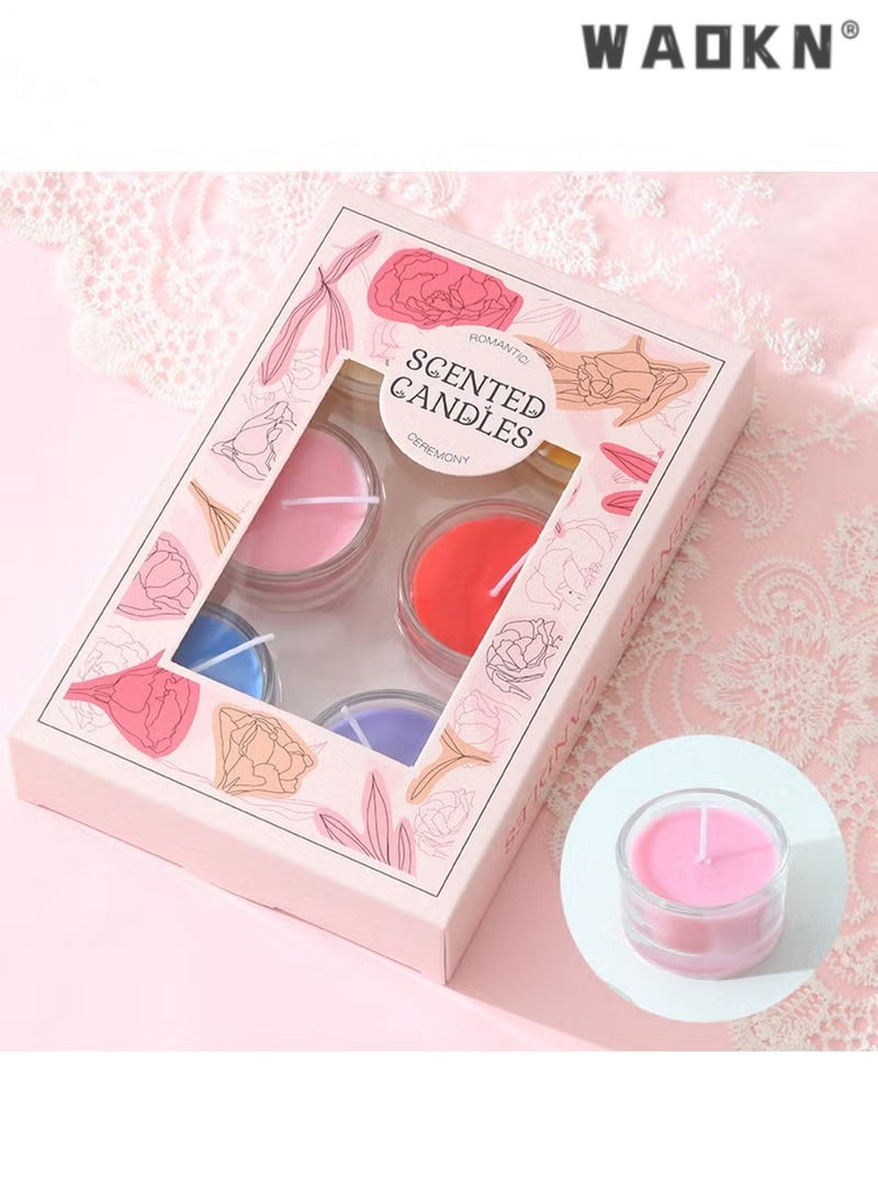 دبليو أيه أو كي أن 6 مجموعة شموع معطرة برائحة الشاي المستديرة ، هدية شمعة معطرة إبداعية ، شموع زجاجية مستديرة رومانسية ، شموع متعددة الألوان طويلة الاحتراق ، اقتراح حزمة الهدايا شموع معطرة لحفلات الزفاف ، احتفالات الذكرى السنوية ، أعياد الميلاد ، ديكور المنزل ، سبا - Image 2