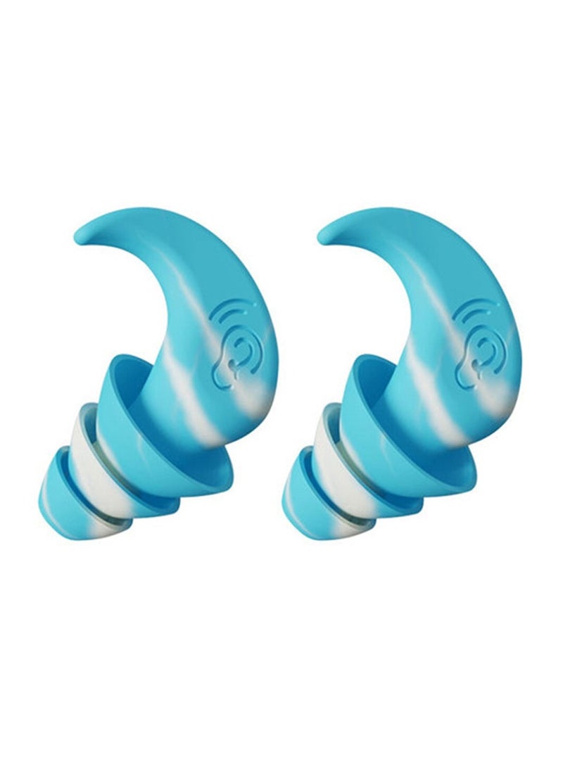 AROAQ Ear Plugs, High Fidelity Reusable Silicone Noise Cancelling Earplugs, Soft Silicone Reusable Earplugs For Swimming, Sleeping, Diving, Noise Sensitivity & Flights, Blue - Image 1