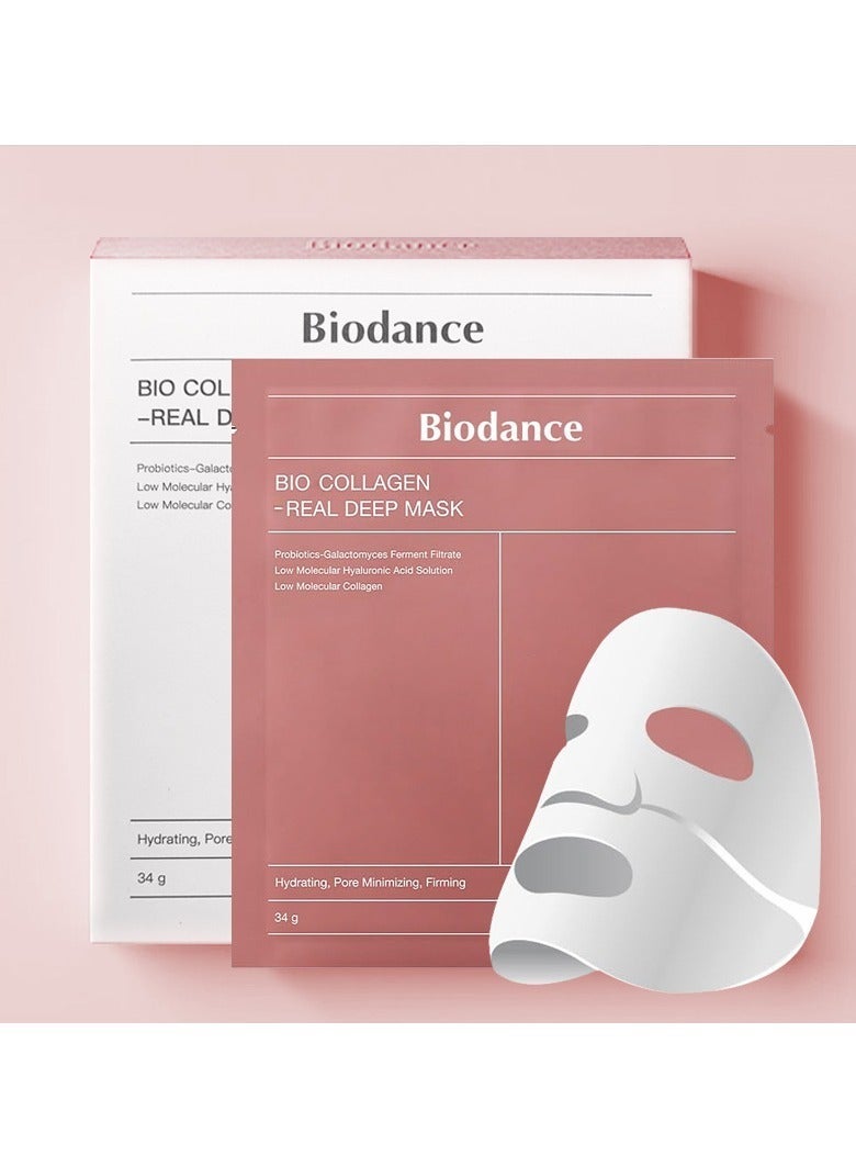 BIODANCE Bio-Collagen Real Deep Mask, Hydrating Overnight Hydrogel Mask, Pore Minimizing, Elasticity Improvement, 34gx4pcs - Image 1
