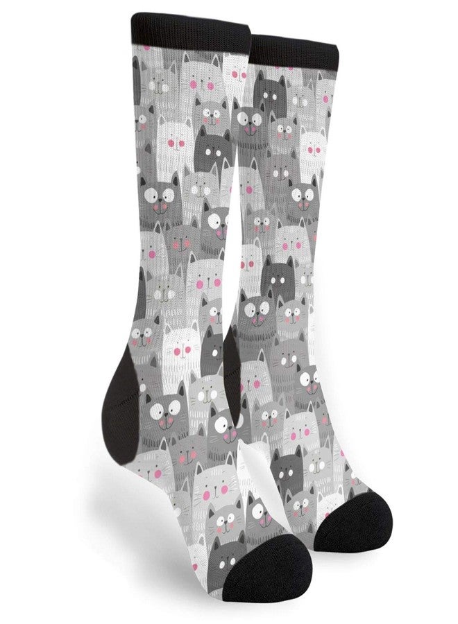 MOLIAN Unisex Fun Novelty Crazy Crew Socks Cute Cats Kittens Dress Socks - Image 1