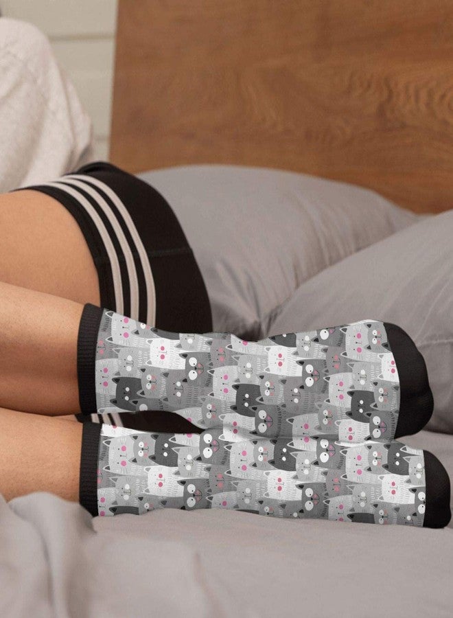 MOLIAN Unisex Fun Novelty Crazy Crew Socks Cute Cats Kittens Dress Socks - Image 4
