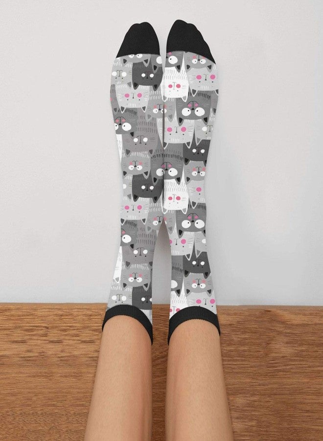 MOLIAN Unisex Fun Novelty Crazy Crew Socks Cute Cats Kittens Dress Socks - Image 3