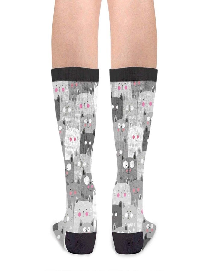 MOLIAN Unisex Fun Novelty Crazy Crew Socks Cute Cats Kittens Dress Socks - Image 2