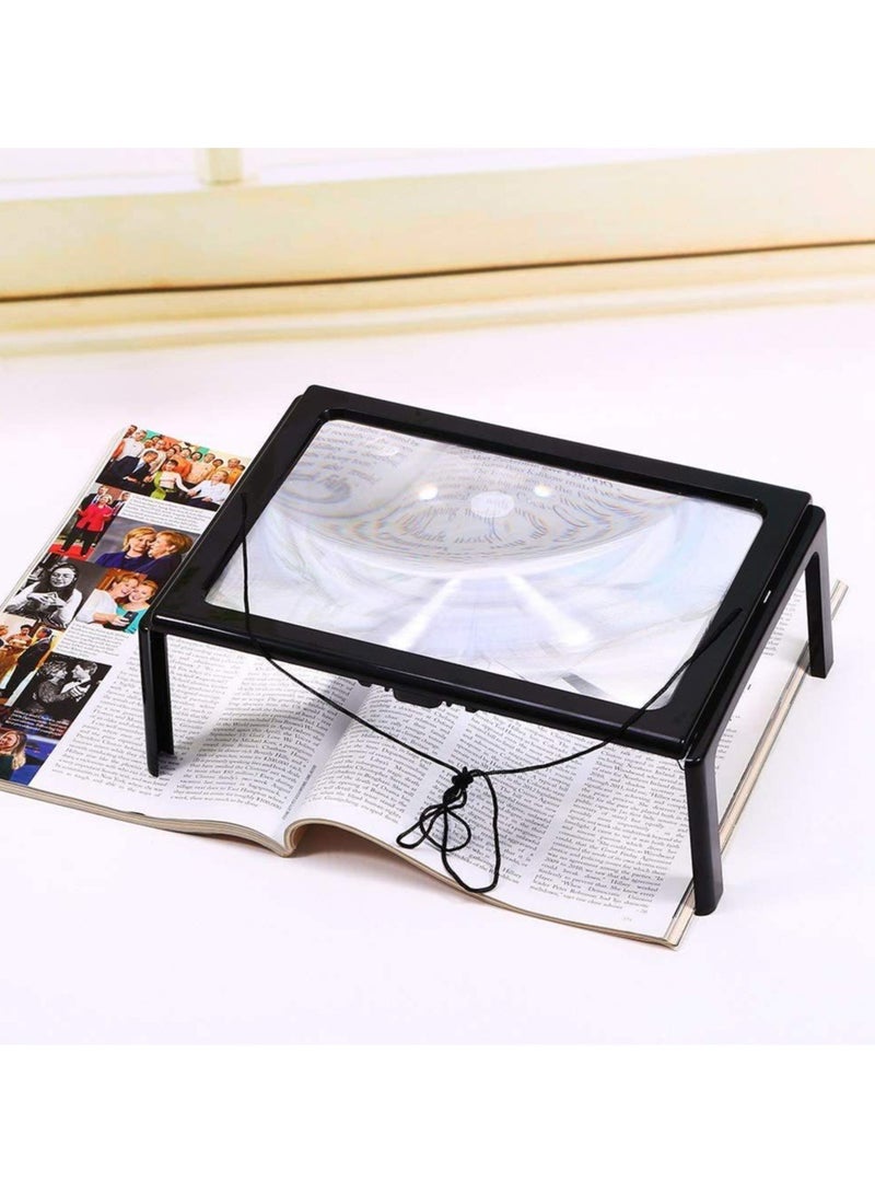 general LED reading foldable neck-hanging magnifying glass desktop magnifier for the elderly suitable for reading handicrafts and other scenarios - Image 1