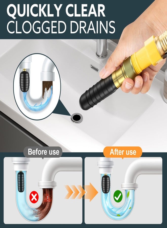 Senshare 3-Pack Drain Bladder Kit, Water-Powered Rubber Drain Cleaning Bladder, Fits 1 to 6 Inch Pipes, Ideal for Clearing Bathroom Sinks, Showers, Swimming Pool Drains, Kitchen Sinks and Main Drains Clogs - Image 2