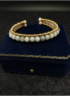 General 925 Silver Plated 18K Gold Wire Winding Natural Chalcedony/HandMade Original Bracelet  - Image 1
