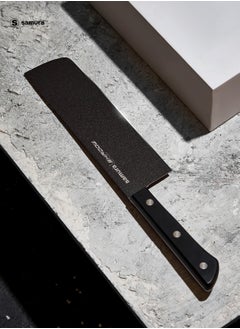 Samura Samura SHADOW Nakiri Knife | 6.7"/170 mm | AUS-8 Stainless steel with Black Non-Stick Coating | ABS Plastic Handle | Durable | Heat Resistant | Comfortable | Easy Grip  - Image 5