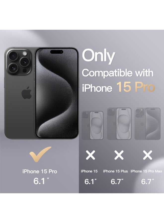 iPhone 15 Pro Silicone Case with Grip Strap & Kickstand Soft Design Cover For iPhone 15 Pro Vertical & Horizontal Stand Full Camera Protection Case For iPhone 15 Pro 6.1-inch - Image 2
