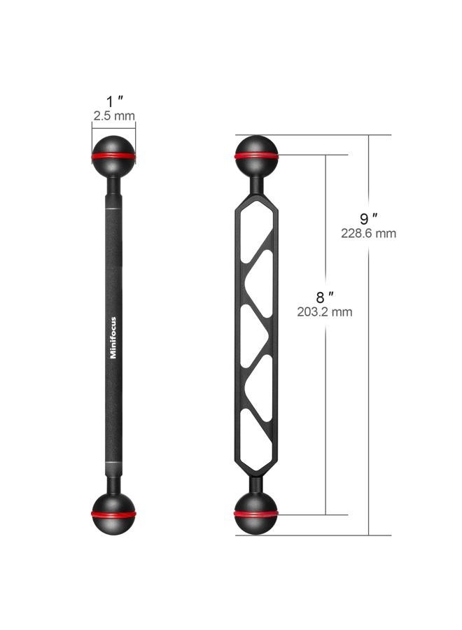 MINIFOCUS ذراع تمديد مزدوج من الألمنيوم 8 بوصات، موصل رأس كروي 1 بوصة لنظام ذراع CNC تحت الماء، تمديد رأس كروي للضوء الفلاش/فيديو/صندوق كاميرا الغوص، مقاوم للماء ومضاد للصدأ (عبوة 2) - Image 4