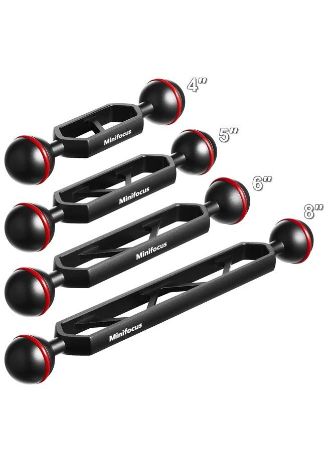 MINIFOCUS ذراع تمديد مزدوج من الألمنيوم 8 بوصات، موصل رأس كروي 1 بوصة لنظام ذراع CNC تحت الماء، تمديد رأس كروي للضوء الفلاش/فيديو/صندوق كاميرا الغوص، مقاوم للماء ومضاد للصدأ (عبوة 2) - Image 5