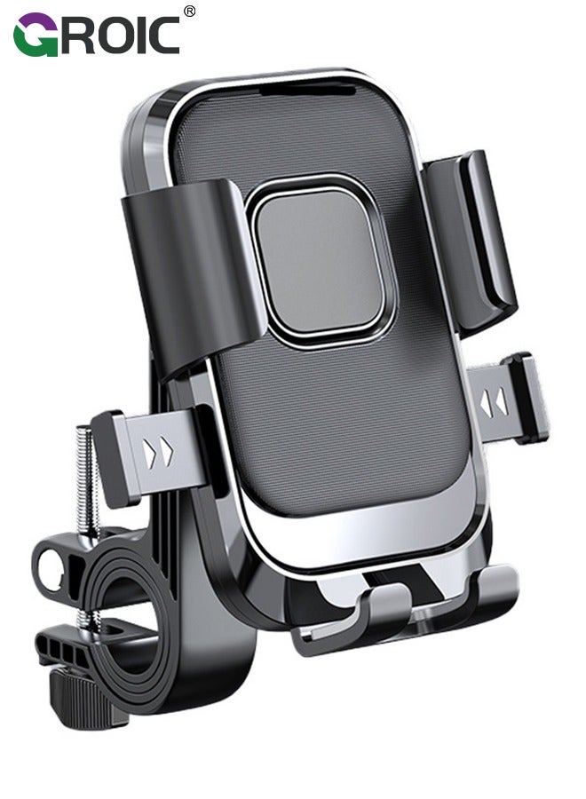 GROIC Bike Holder, Motorcycle Phone Handlebar Mount Universal 360° Rotatable Bicycle Motorcycle Scooter Bike Accessories Clip for iPhone 15/14 Pro Max/X/XS, Galaxy S10 and 4.7"- 7.2" Cellphone  - Image 1
