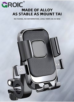 GROIC Bike Holder, Motorcycle Phone Handlebar Mount Universal 360° Rotatable Bicycle Motorcycle Scooter Bike Accessories Clip for iPhone 15/14 Pro Max/X/XS, Galaxy S10 and 4.7"- 7.2" Cellphone  - Image 3