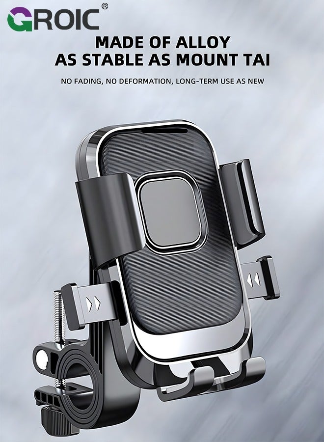 GROIC Bike Holder, Motorcycle Phone Handlebar Mount Universal 360° Rotatable Bicycle Motorcycle Scooter Bike Accessories Clip for iPhone 15/14 Pro Max/X/XS, Galaxy S10 and 4.7"- 7.2" Cellphone  - Image 3