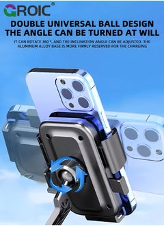 GROIC Bike Holder, Motorcycle Phone Handlebar Mount Universal 360° Rotatable Bicycle Motorcycle Scooter Bike Accessories Clip for iPhone 15/14 Pro Max/X/XS, Galaxy S10 and 4.7"- 7.2" Cellphone  - Image 4