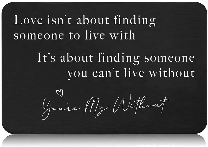 FYSIA Valentineâ€™s Day Gift for Boyfriend Husband Hubby FiancÃ© From Girlfriend Wife-Sentimental Engraved Wallet Insert Card Decor -Love Isn't About Finding Someone-Wedding Christmas Birthday Gifts for Men - Image 1