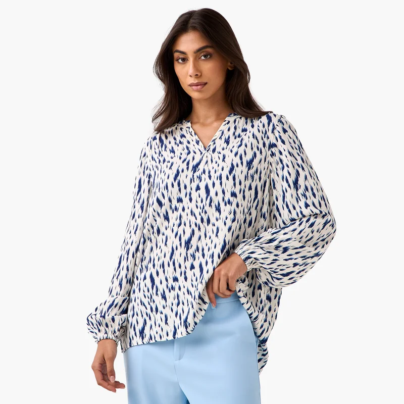 Splash FAV Regular Fit Viscose Top with All-Over Print