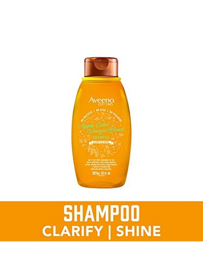 Aveeno Apple Cider Vinegar Shampoo + Conditioner For Balance & High Shine Daily Clarifying & Soothing Scalp Shampoo For Oily Or Dull Hair Paraben & Dyefree 12 Fl Oz  - Image 4