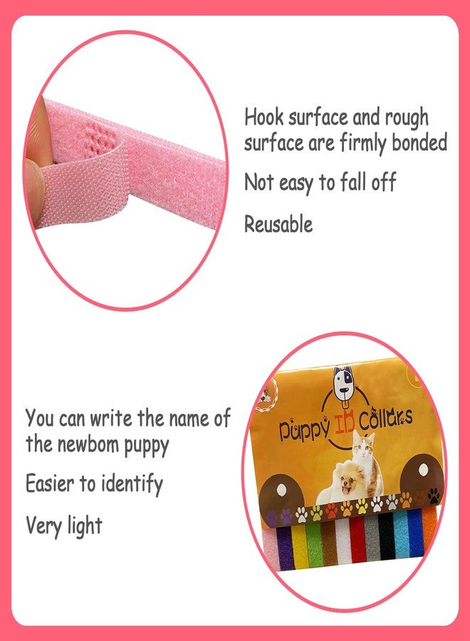 Bilkeru 12 Colors Puppy Collars for Litter, Double-Sided Soft Adjustable Identification Collars Puppy Whelping Collars Newborn Dog Kittens Band for Pet (L) - Image 4