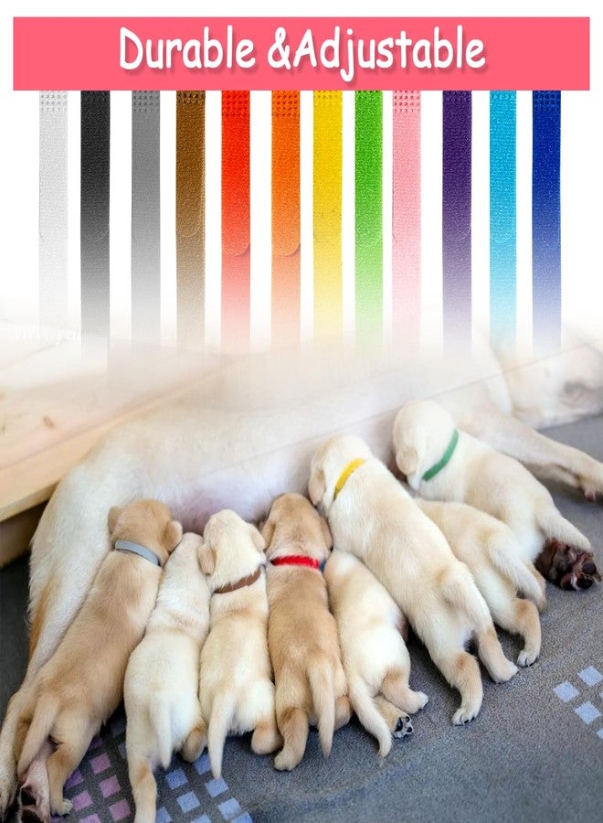 Bilkeru 12 Colors Puppy Collars for Litter, Double-Sided Soft Adjustable Identification Collars Puppy Whelping Collars Newborn Dog Kittens Band for Pet (L) - Image 5