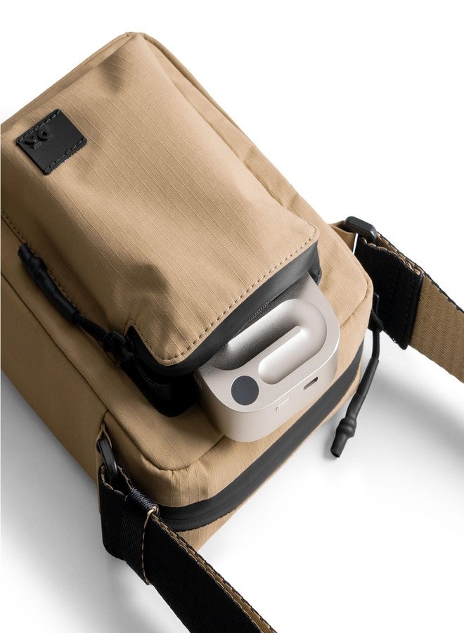 DailyObjects Pivot Travel Sling Bag for Men and Women|Adjustable Shoulder Strap|Recycled Lightweight Material|Water Repellent|Zippered Main Compartment|Slip Pockets| For Daily Use & Travel (Sand) - Image 5