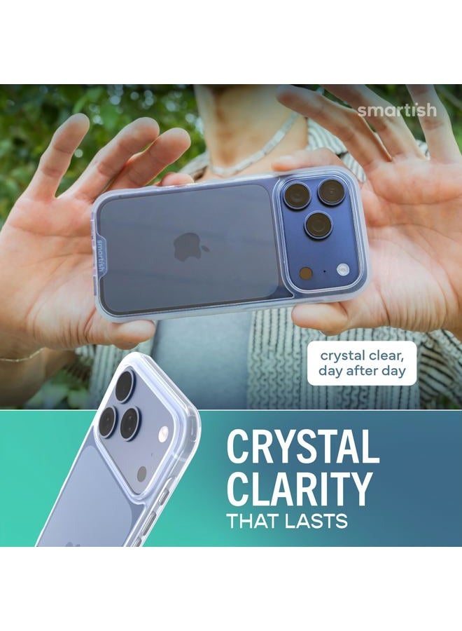 Smartish ® iPhone 17 Pro Clear Case - Gripmunk [Lightweight + Protective] Anti-Yellowing Slim Case - Drop Tested Ultra Thin Grip Cover for Apple iPhone 17 Pro - Clearly Clear - Image 3