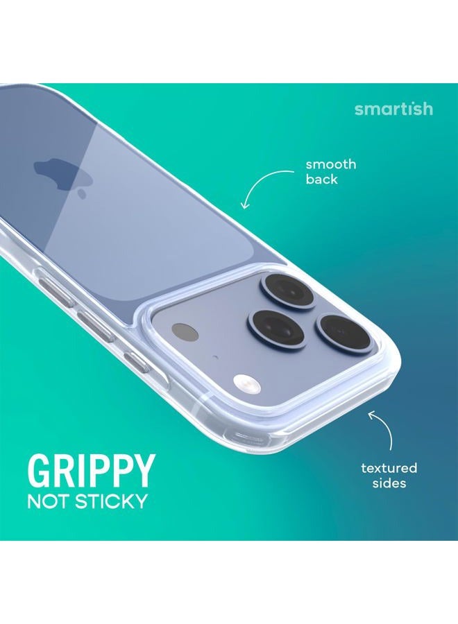 Smartish ® iPhone 17 Pro Clear Case - Gripmunk [Lightweight + Protective] Anti-Yellowing Slim Case - Drop Tested Ultra Thin Grip Cover for Apple iPhone 17 Pro - Clearly Clear - Image 4