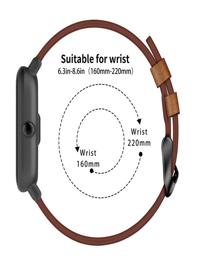 Meliya Leather Band for Fossil Men's Gen 6/5E 44mm/Gen 5 Carlyle/Garrett/Women's Julianna Smart Watch, 22mm Adjustable Soft Leather Replacement Band for Women Men (Brown) - Image 4
