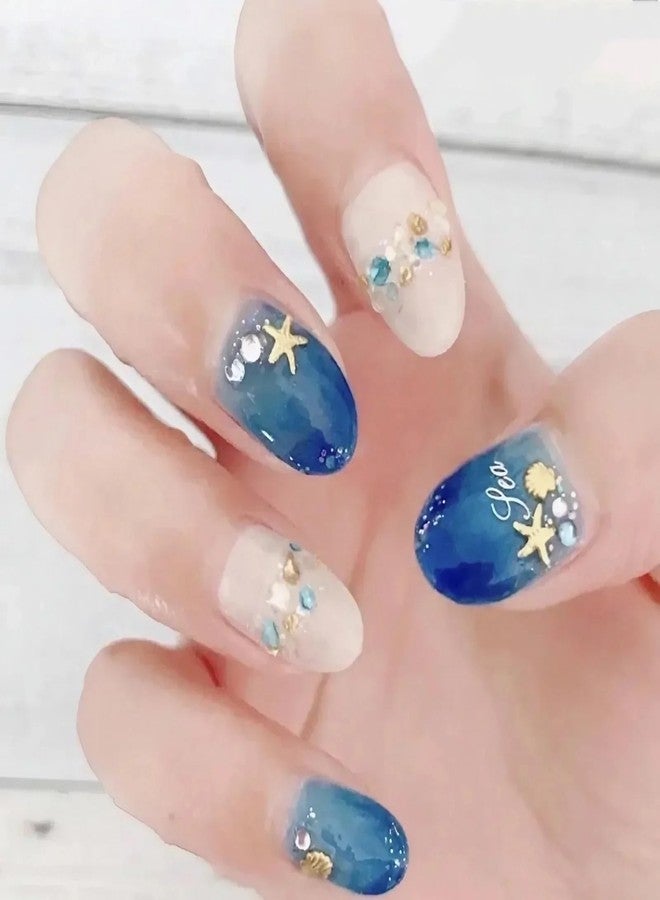 HYWWPFLAY 2 Disc Ocean Nail Art Charms, 3D Beach Nail Charms for Summer, Starfish, Seashell Nail Studs Jewelry, Alloy Gems Decorations for Women Manicure Salon with Pickup Pen & Tweezers - Image 4