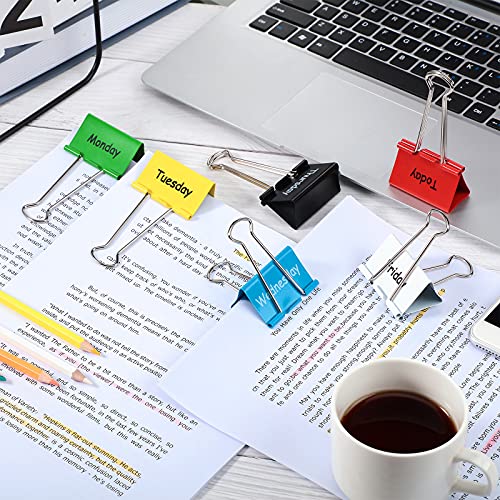 Tenare 6 Pieces Teacher Essentials Large Binder Clips 2 Inches Teacher Binder Paper Clips Office Back to School Gifts Classroom Supplies Management Supplies(Days of The Week) - Image 4