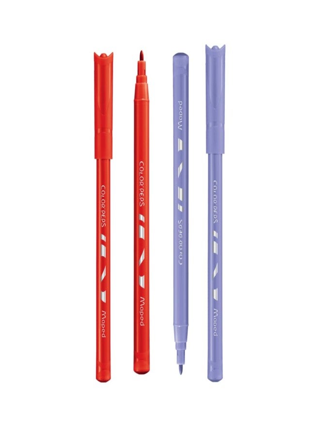 MAPED Colouring Kit - 2Pcs Set Washable Felt Tip Pen X12 Shades Plastic Crayons X15 Shades|Eraseable Plastic Crayons| Bright colour Sketch pens|Birthday Gift|Rakhi Gift| Return Gift - Image 5
