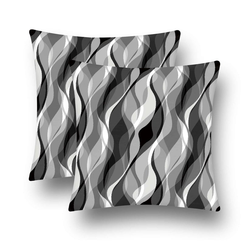 weesire Black and White Grey Throw Pillow Covers Set of 2 Modern Geometric Lines Cushion Covers for Living Room Sofa Accent Home Decor Abstract Art Decorative Pillowcases Outdoor Pillows Covers 18x18 - Image 2
