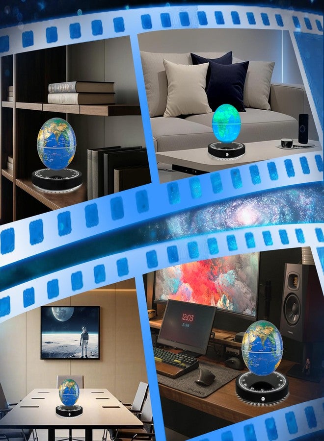 Flagest Magnetic Levitating Floating Globe with LED Lights, 16 Colors Rotating Globe Lamp with Clock Base for Home Office Desk Decor, Cool Tech Gadgets for Men Husband Boys and Girls - Image 4