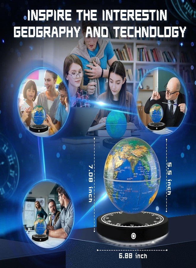Flagest Magnetic Levitating Floating Globe with LED Lights, 16 Colors Rotating Globe Lamp with Clock Base for Home Office Desk Decor, Cool Tech Gadgets for Men Husband Boys and Girls - Image 5