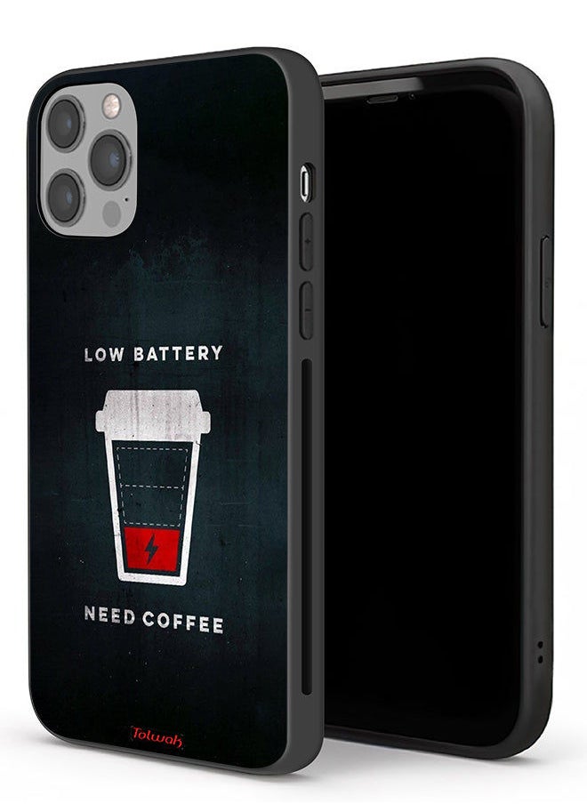 Tolwak Apple iPhone 12 Pro Protective Case Low Battery Need Coffee  - Image 1