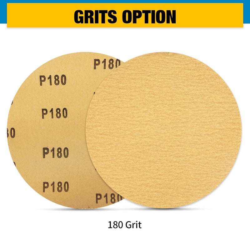 S SATC 100 PCS PSA Sanding Discs 6 Inch Adhesive Backed Sandpaper 180 Grit Sander Attachment for Drill Self Stick Aluminum Oxide Round Automotive Sandpaper with Sticky Back - Image 5